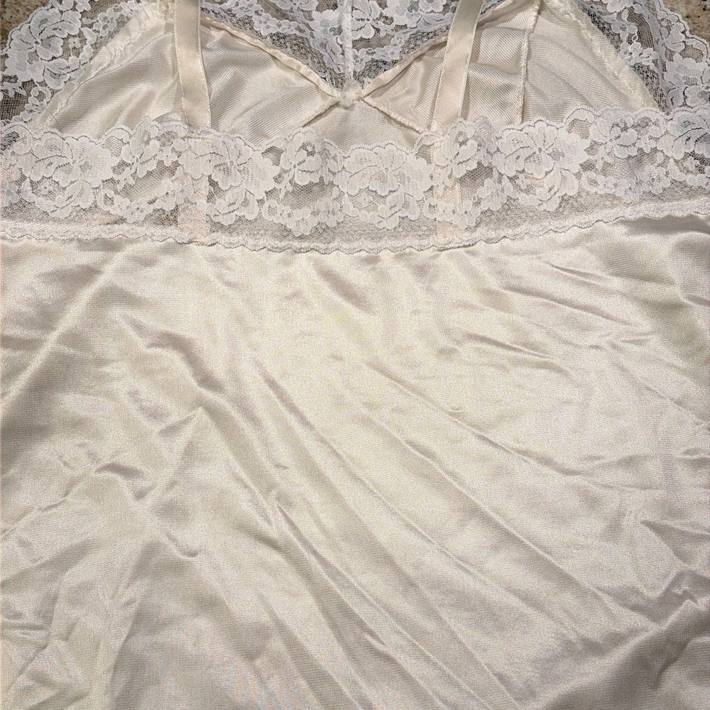 Vintage Cream Lace Trim Camisole - Picture 7 of 8